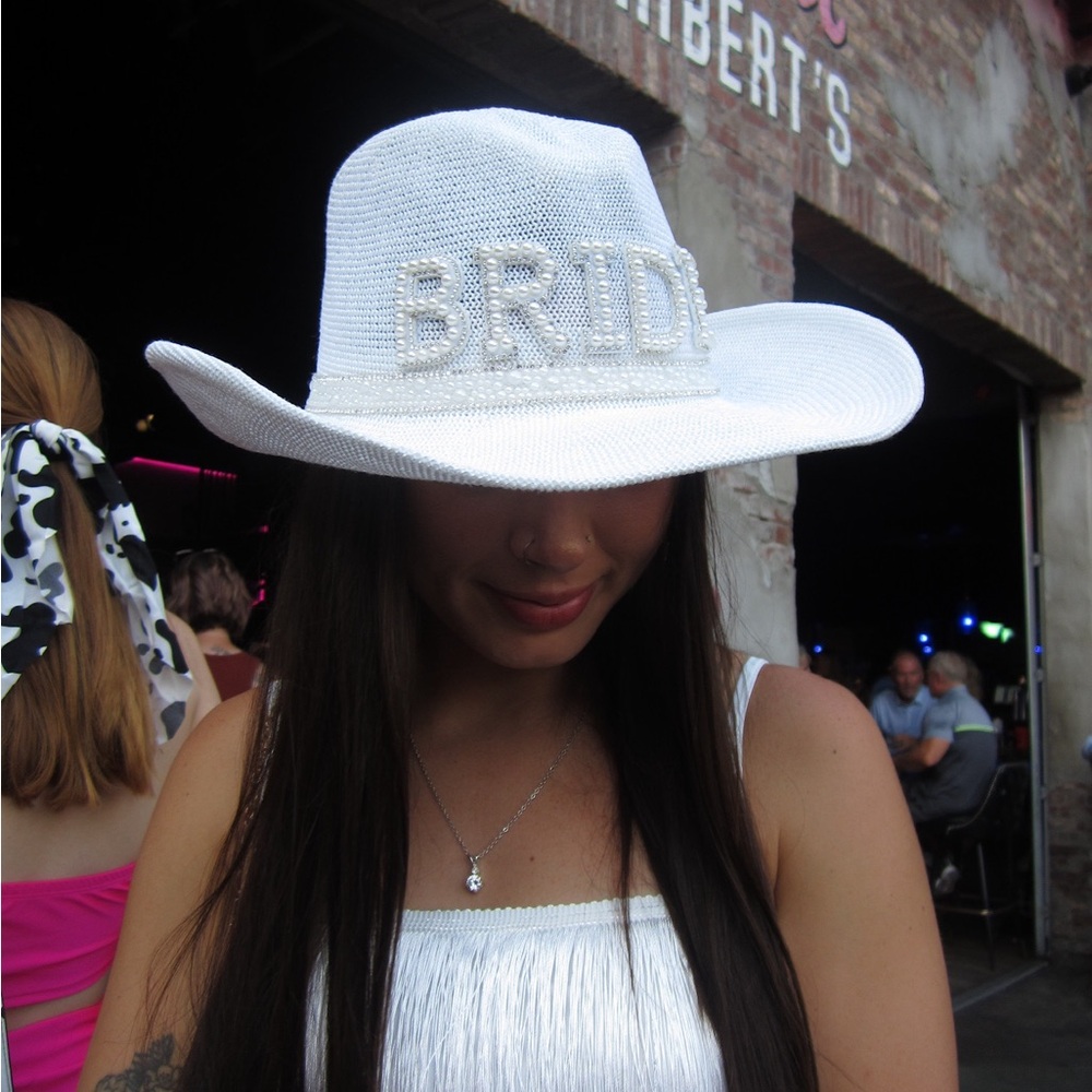 White Bride Cowboy Hat